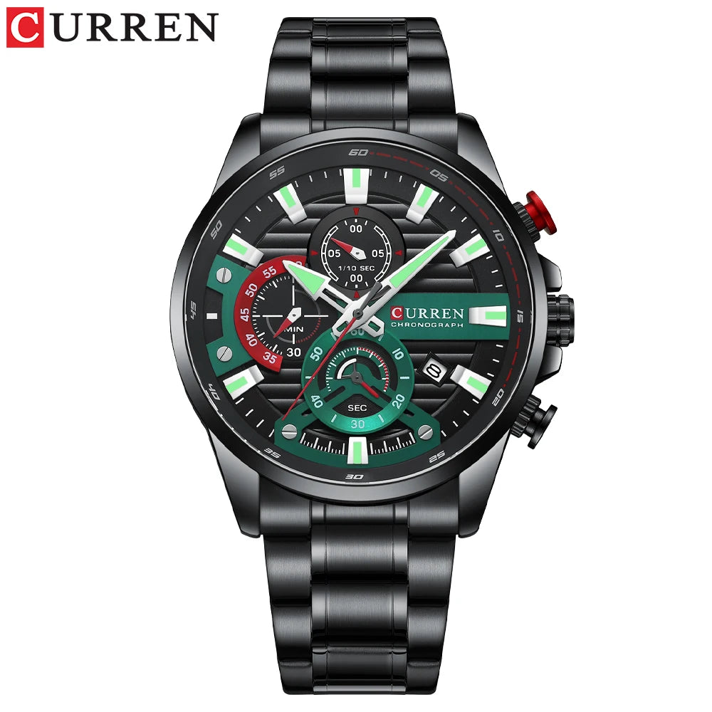 Watch For Men Luxury Quartz Chronograph Sport Waterproof Man Watches Military Fashion Stainless Steel Wristwatch Clock