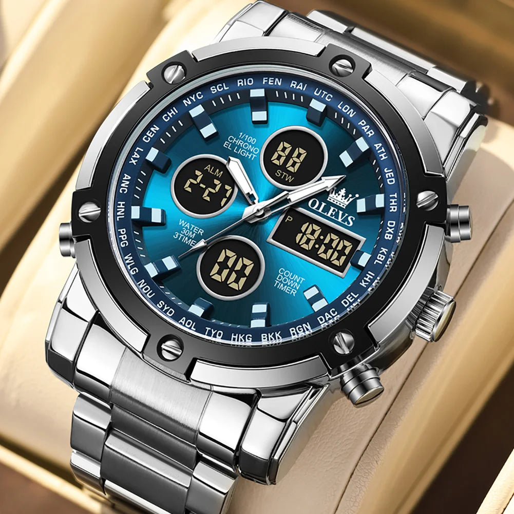 Men's Watches Original Multifunctional Wlectronic Watch for Man Waterproof Luminous Alarm Clock Fashion Dress